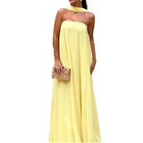 Fongt Summer New Temperament Women's Collage Wrapped Breasts Sexy Party Dress