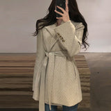 Women Wool Coat Fashion Winter Coat Women Clothing Short Basic Jacket Casual Belt Ladies Woolen Coats Manteau