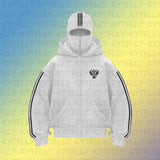 Fongt Autumn Winter Hooded Sports Wear Ninja Cap Print Pattern Wear Double Hat Design Y2K