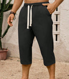 Fongt Men's Summer Cotton Slack Seven-Point Trousers