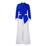 Fongt Women's 2025 Spring New Fashion Flare Sleeve Top Pressed Folded Leg Pants Set African Two-Piece