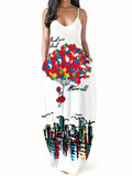 Fongt New Summer Cool Sling Dress Print Temperament Street Large-Size Dress Woman