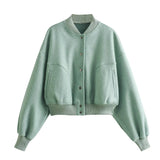 Fongt Women's Autumn New Short-Form Bomber Fashion Jacket