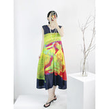 Fongt Folded High-End French Long-Press Dress Femininity Dinner High-End Sleeveless Dress