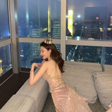 Fongt Sexy Sling Dress Women's Summer 2025 New Slimming Temperament Irregular Fishtail Skirt