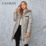 Winter Down Jacket Women Warm Long Classic zipper Belt Design Pocket Hooded Slim Parkas Female Coat