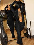 Sparkle Solid Pure Color Shinny Long Sleeves Maxi Dress Backless Body-Shaping Clubwear Birthday Party Wholesale-Outfit