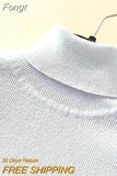Quality Warm Women Sweater Shiny Turtleneck Pullover Sweaters Fashion Slim Knitted Tops Female Jumper 2023 Autumn