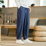 Chinese Style Men's Pants 2024 New Summer Linen Pants Loose Trend Cotton Linen Small Feet Harun Casual Pants-Outfit