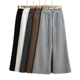 Fashionable Women's Wear Spring And Autumn Pull Rope Loose Waist Wide Leg Mop Trousers Pants Leisure Pants-Outfit