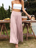 Fongt Summer Leisure Wide-Legged Cotton Pop High-Waisted Loose Trousers Women's Trousers