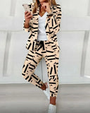 2023 Women's Suit Blazer Pants Elegant Outfit Casual Turn-down Collar Office Lady Long Sleeve Blazer Trousers костюм