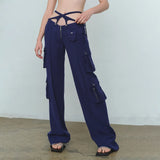 Fongt Sexy V Waist Simple Loose Comfortable Trousers Slimming Casual Small Daily