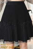 Women Short Tulle Pleated Skirt Spring Summer Elastic High Waist Skirts Womens 2023 Solid Elegant A-LINE Skirt