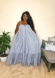 Short Sleeve Ruffled Maxi Long