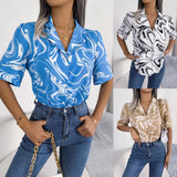 Shooting 2025 Spring And Summer Casual Suit Collars With Loose Short-Sleeved Shirt Women's