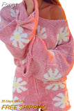 Women’s 2 Piece Fall Outfits, Long Sleeve Off Shoulder Floral Knit Tops + High Waist Zip Up Shorts Sets Spring