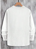 Fongt Men's Loose Casual V-Neck Long-Sleeved Shirt