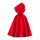 Fongt Party Dress Dress Women's Summer French Collared Shoulder Bubble Sleeve High Waist Fork Banquet Dress