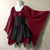 Fongt New Party Long-Sleeved Women's Renaissance Medieval Dress Festive Dress