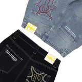 New Fashion Hip-Hop Jeans For Men And Women, Minority Chao Brand Embroidered Simple Straight Casual Pants-Outfit