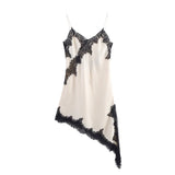 Fongt Women's Explosive Fashion Leisure Vacation Lace Asymmetric Sling Dress