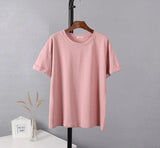 Summer Cotton Sets Women Casual Two Pieces Short Sleeve T Shirts and High Waist Short Pants Solid Outfits