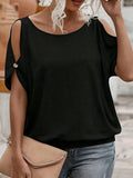 Fongt Riding Summer Wear Design Small Elegant Shoulder Hollow T-Shirt