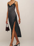 Women Sleeveless Strap Long Dress Summer Lace Patchwork V Neck Backless Split Party Dress Cocktail Beach Streetwear-Outfit