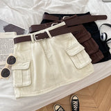 Fongt Hottie Fashion High-Rise Thin Double Pocket Workboy Dress Anti-Light Short Skirt A Skirt