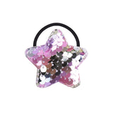 lot Cute Rainbow Solid Sequins Hair Band For Girls Star Heart Crown Elastic Rope Ponytail Holder Headband Hair