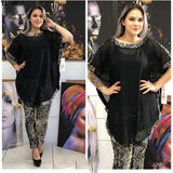 African Dresses for Women 3 Piece Set Dashiki Sequined Top Pants African Clothes Bazin Broder Riche Fashion Robe Africaine