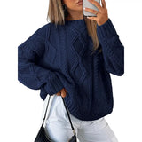 Fongt Women's Dress 2025 Knitted Women's Oversized Thick Knit Round Sweater Casual