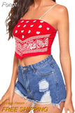 Women's Sexy Cami Tank Top, Casual Paisley Print Sleeveless Backless Bandana