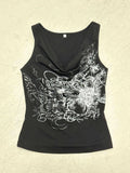 Fongt Subculture Retro Style Collar Vest Word-To-Shoulder Can Wear Two-Dressed Hottie Sleeveless Top