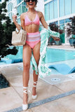Pom Pom Mesh Patchwork Bikini