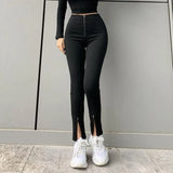 High Waist Elasticity Black Long