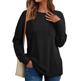 Fongt Women's Long-Sleeved Top Loose Autumn Winter De Velvet Casual Collar Jersey