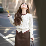 Fongt French Small Fragrant Retro Temperament Knitted Knitted Sweater Jacket In Autumn And Winter Sweater Jacket In The Autumn Of 2025