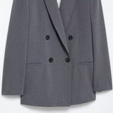 Fongt Homemade New Women's Classic With Padd Shoulders Double Buckle Blazer Suit Suit Suit 2129/095
