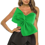 Fongt Bow Wrapped In Bras And Shoulders With Short Shirt Women Women Tops Direct Selling