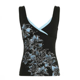Fongt Plant Floral Print Slings Small Vest Hottie Girl Girl Slamming Sexy Antique Early Feeling New Blouse Tide