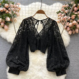 Fongt With Thin Short Perspective Creek Lace Jersey Autumn Dress New Korean Version Of The T-Shirt T-Shirt On The Women