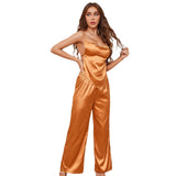 Fongt Silk Pajamas Thin Home Belt Suit, Sexy And Light Two Sets Of Home Clothes-Outfit