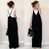 Fongt Solid Color 2025 Summer New Women's Slings Pure Color Casual Loose Broad Leg Pants