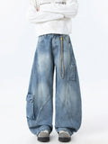 Fongt Broad-Legged Jeans Men's Spring And Autumn Tide Brand Loose Water Wash Bag Cutter Trousers