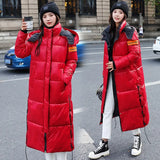 Coat Padded Warm Jacket Glossy Down Jacket Winter Women Waterproof Coat Oversized Thick Long Parkas Hooded Jaqueta