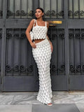 Fongt East New Women's Fashion Sling Two Sets Of Scales Designed Sweet Spicy Half-Dress Set Elegant