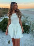 Off Shoulder Pleated Mini Dress-Outfit