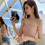 Fongt Summer New Design Sexy Chest Cross-Temper Sexy Knotted Broth Knitting